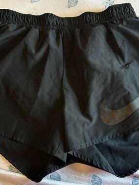 Nike Black Dri-FIT Athletic Shorts with Subtle Reflective Logo